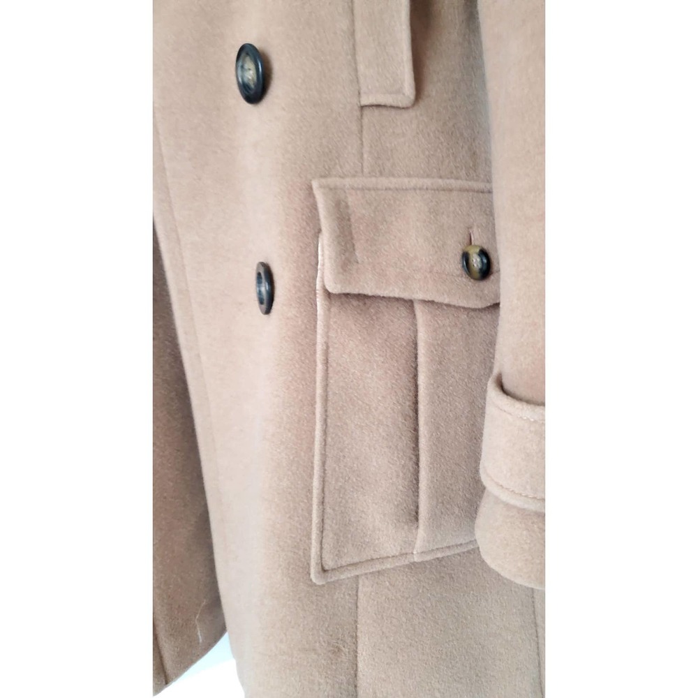 Burberry Camel Tan Wool Double-Breasted Trench Coat - Picture 15 of 15